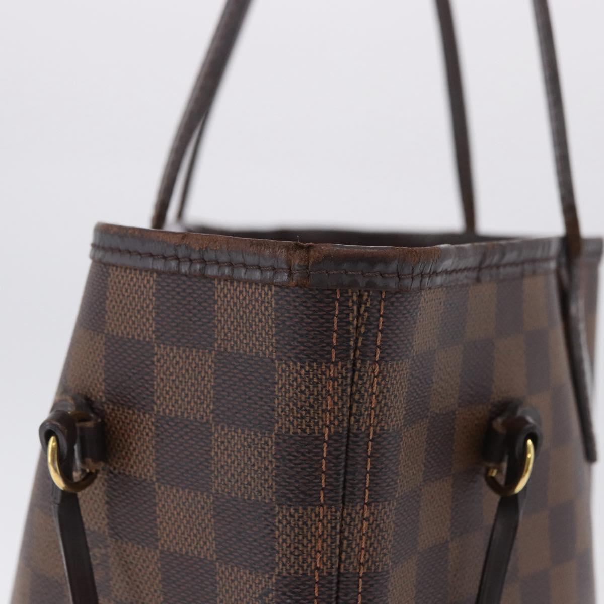 LOUIS VUITTON Damier Ebene Neverfull MM Tote Bag N51105 LV Auth 202177