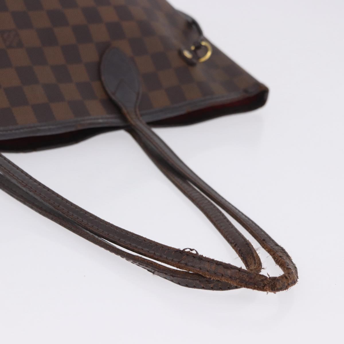 LOUIS VUITTON Damier Ebene Neverfull MM Tote Bag N51105 LV Auth 202177