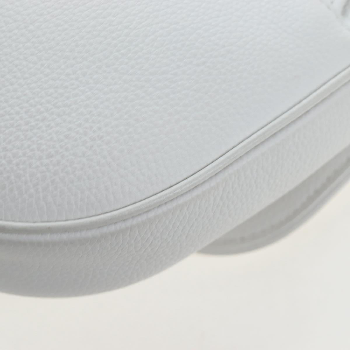 Christian Dior Saddle Shoulder Bag Leather White Silver Auth 202179V