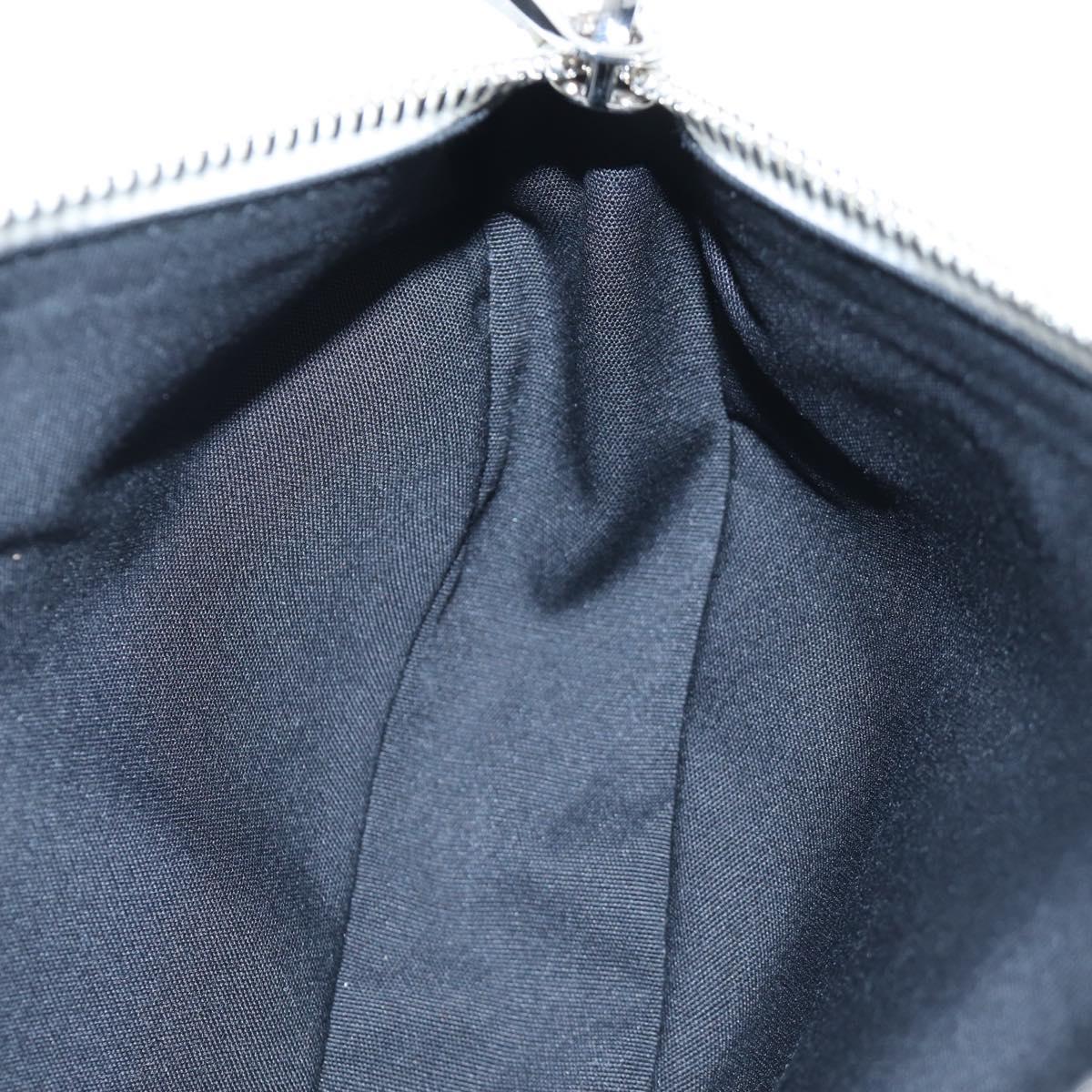 Christian Dior Saddle Shoulder Bag Leather White Silver Auth 202179V