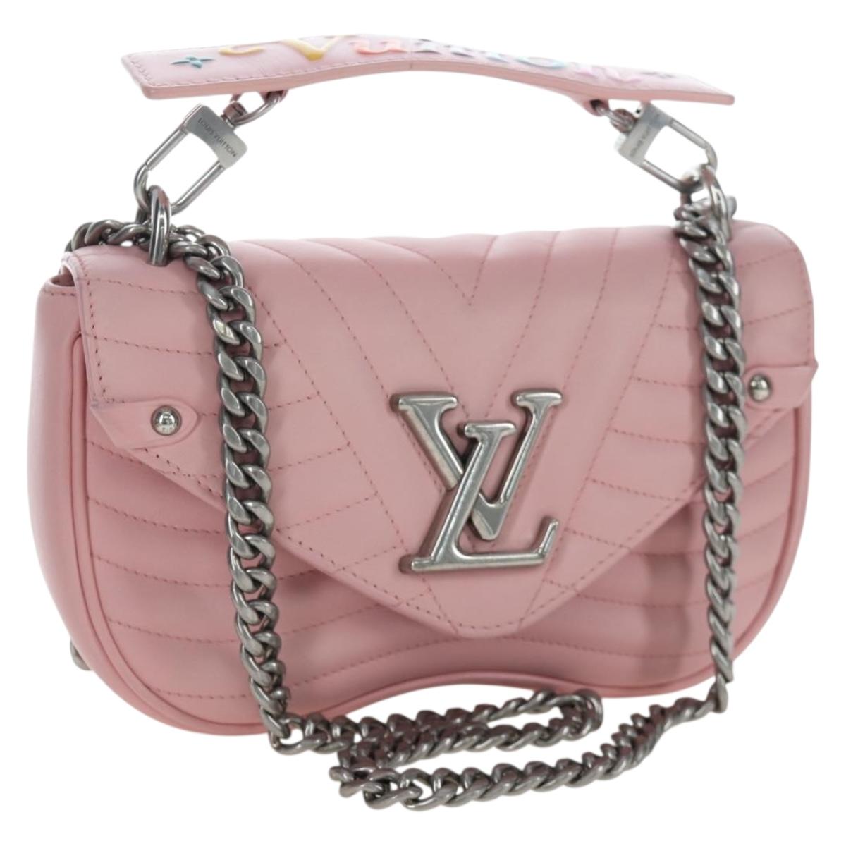 LOUIS VUITTON New Wave Chain Bag MM Shoulder Bag Pink M51944 LV Auth 202180V