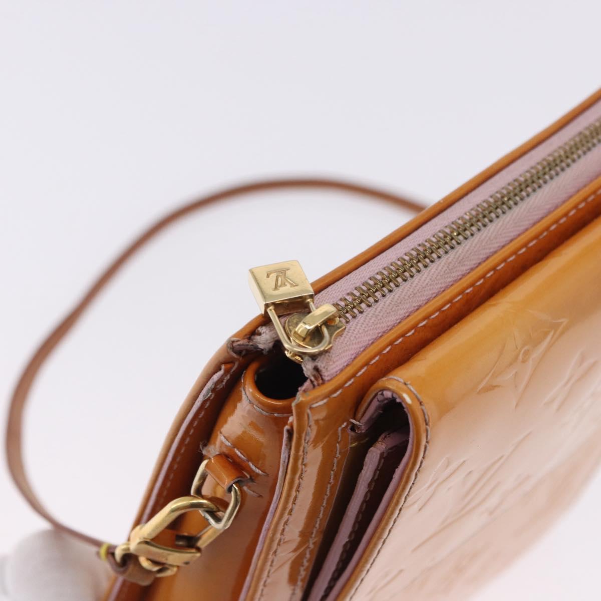 LOUIS VUITTON Monogram Vernis Motto Accessory Pouch Rose M91034 LV Auth 202182