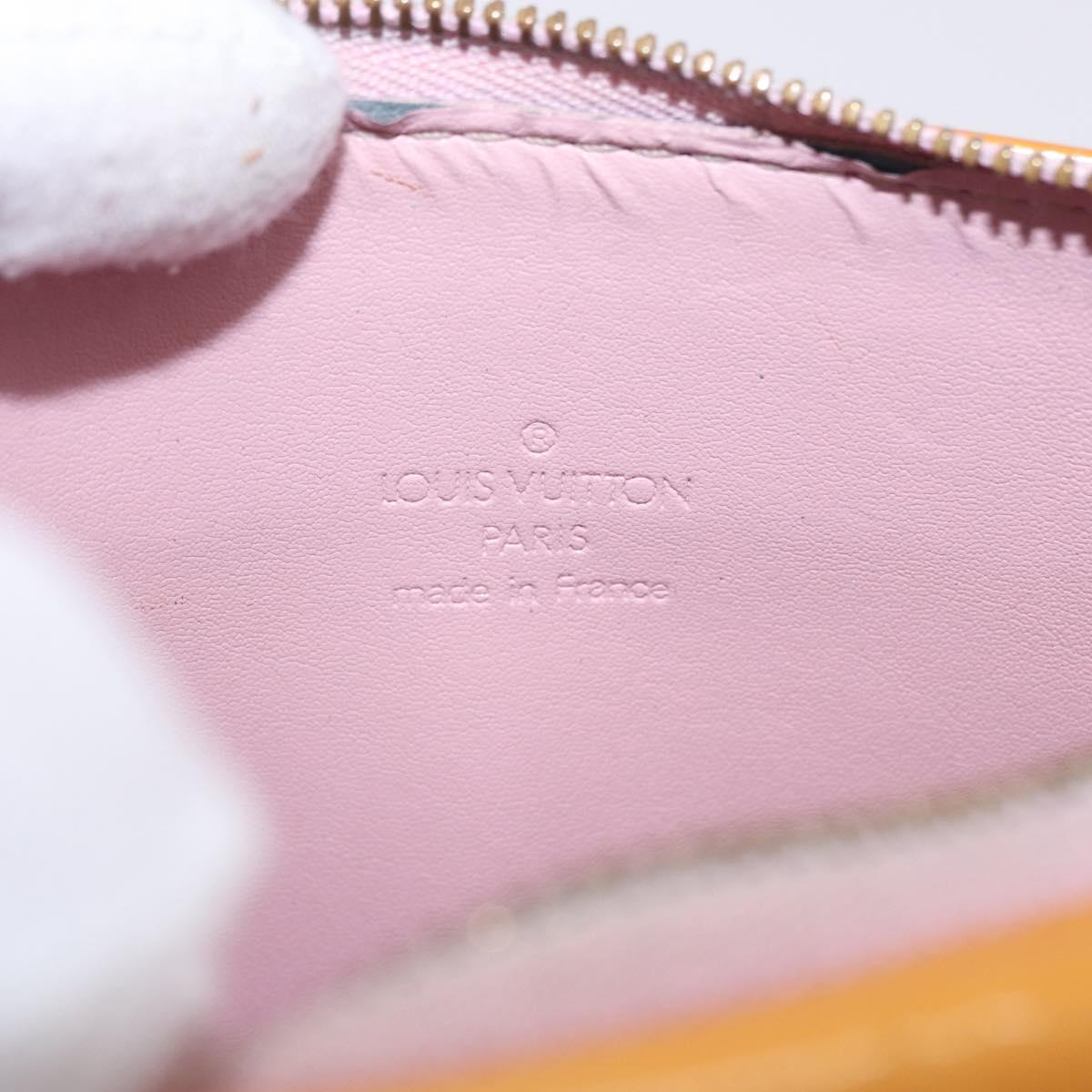 LOUIS VUITTON Monogram Vernis Motto Accessory Pouch Rose M91034 LV Auth 202182