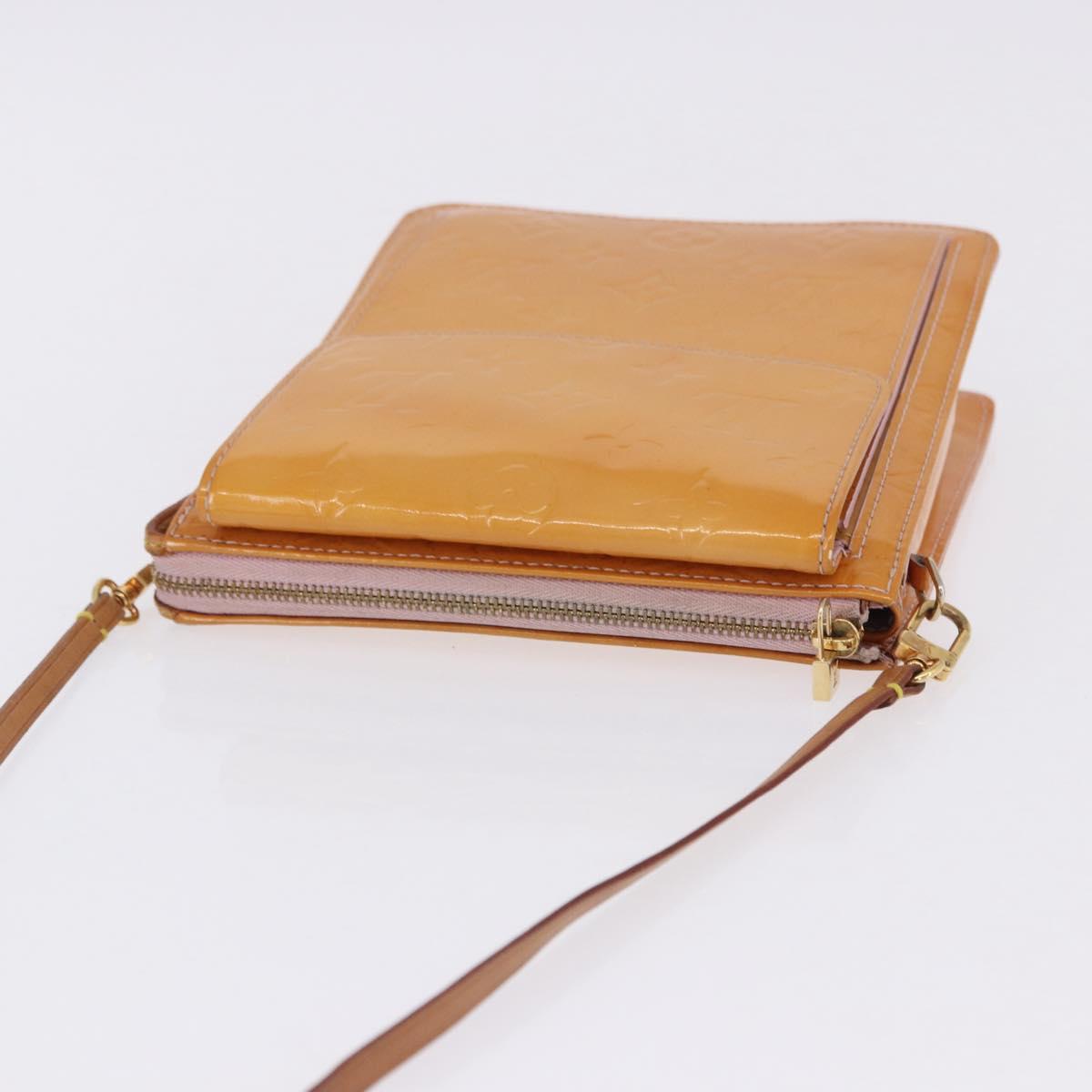 LOUIS VUITTON Monogram Vernis Motto Accessory Pouch Rose M91034 LV Auth 202182