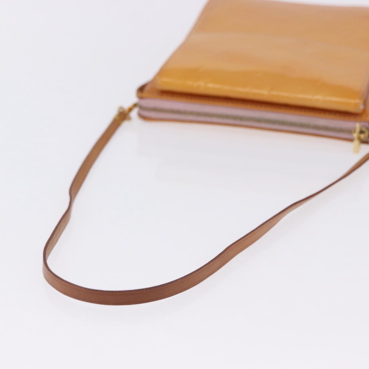 LOUIS VUITTON Monogram Vernis Motto Accessory Pouch Rose M91034 LV Auth 202182