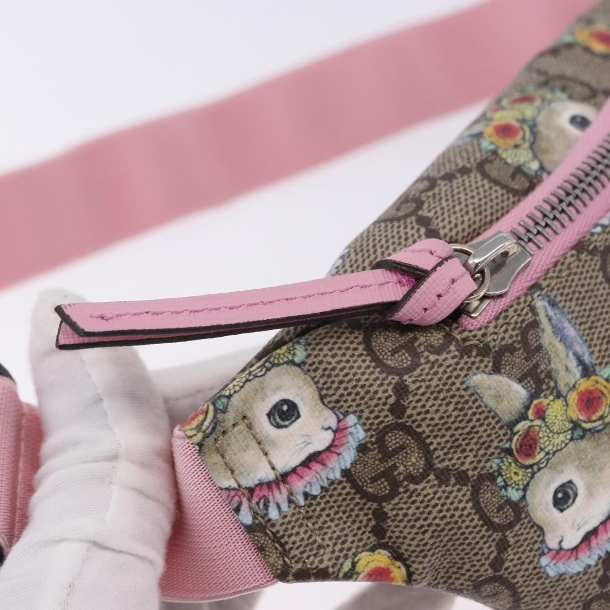GUCCI GG Supreme Children's Body Bag PVC Pink Silver 502095 Auth 202183M
