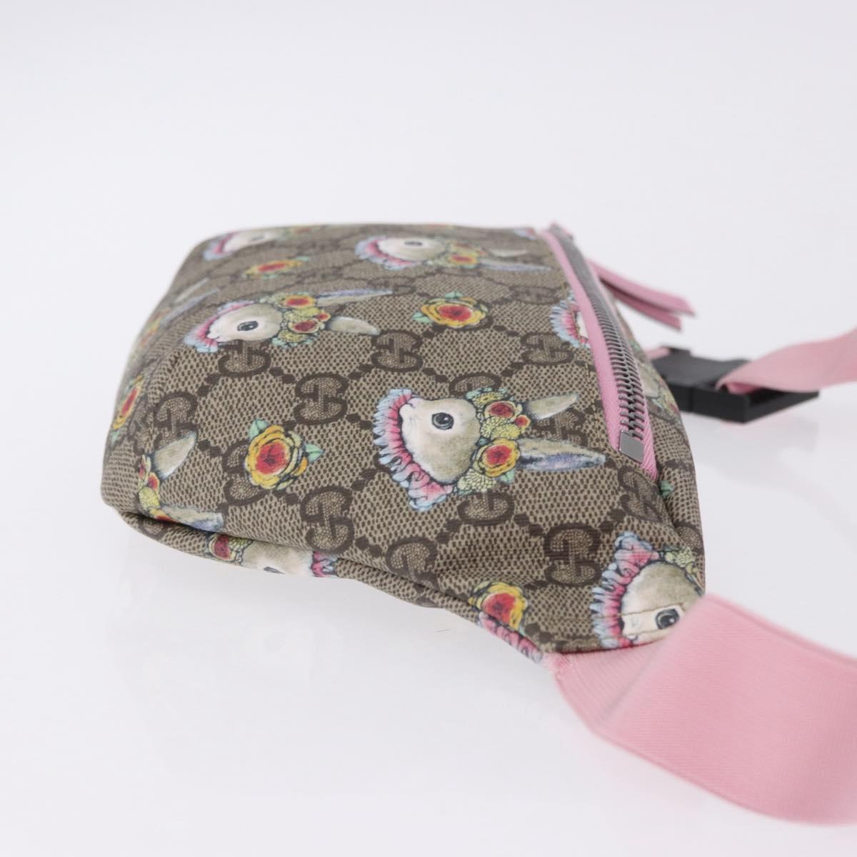 GUCCI GG Supreme Children's Body Bag PVC Pink Silver 502095 Auth 202183M