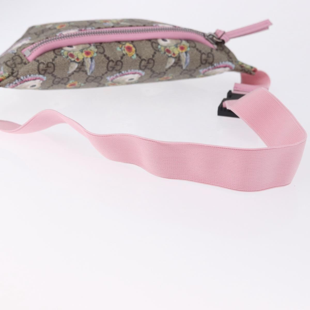 GUCCI GG Supreme Children's Body Bag PVC Pink Silver 502095 Auth 202183M