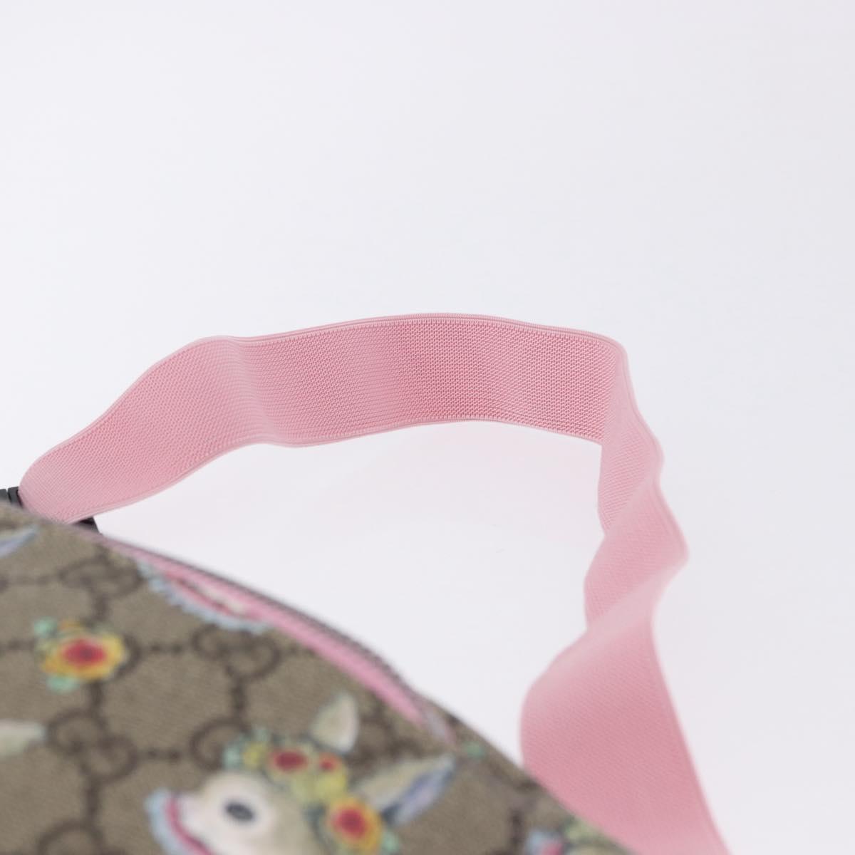GUCCI GG Supreme Children's Body Bag PVC Pink Silver 502095 Auth 202183M