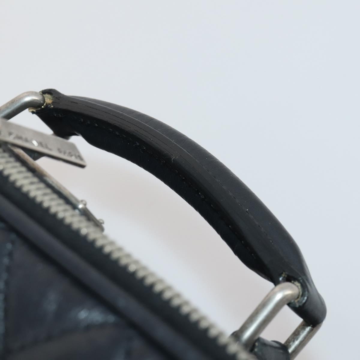 CHANEL Matelasse Suitcase Leather Black Silver CC Auth 202184