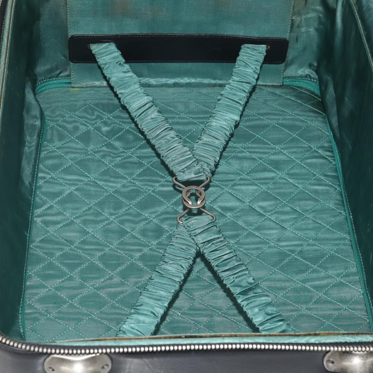 CHANEL Matelasse Suitcase Leather Black Silver CC Auth 202184