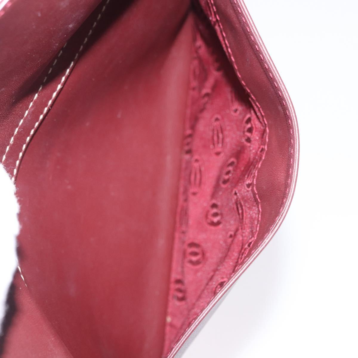 CARTIER Must Line Shoulder Bag Leather Bordeaux Gold Tone Auth 202185V