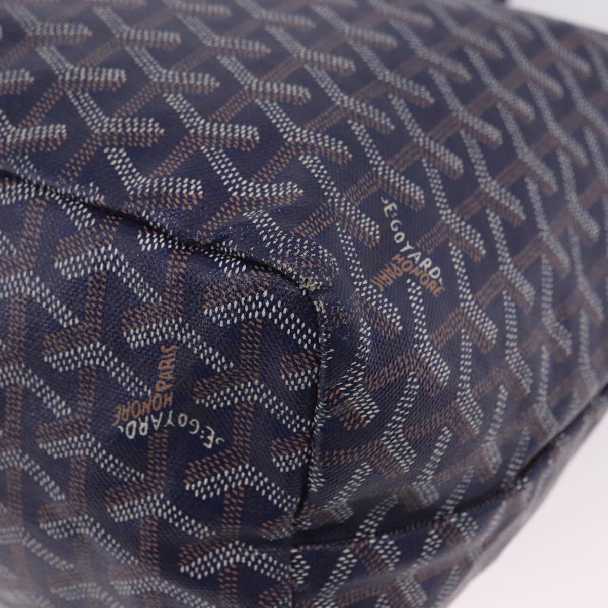 GOYARD Saint Louis PM Tote Bag PVC Leather Navy Auth 202188A