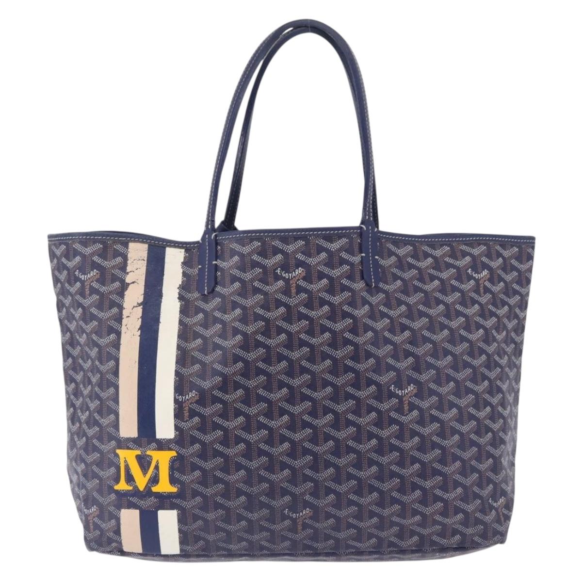 GOYARD Saint Louis PM Tote Bag PVC Leather Navy Auth 202188A