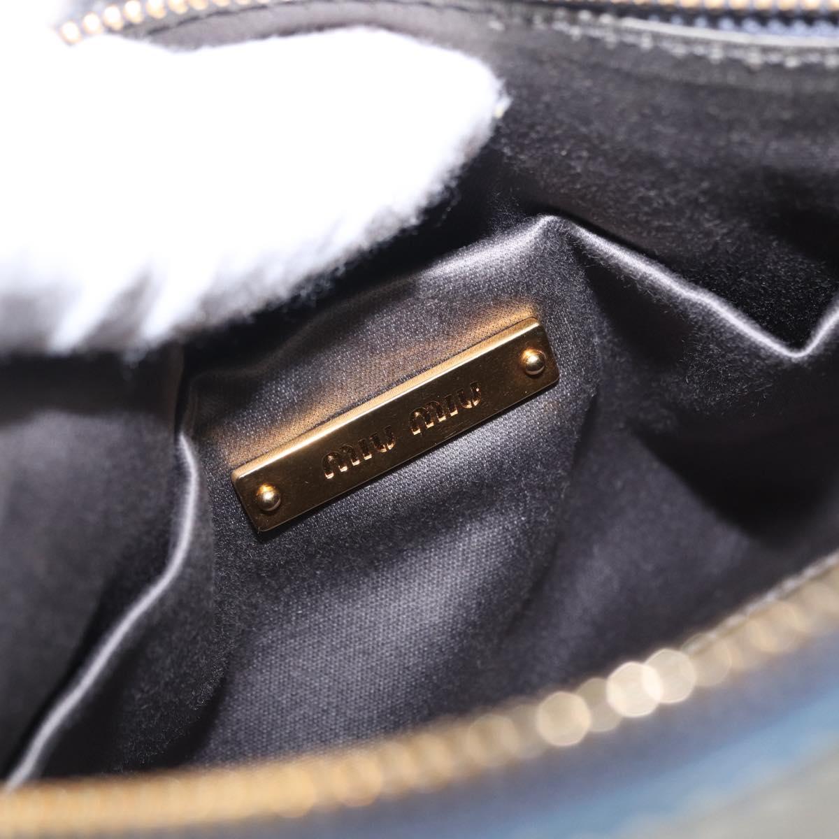 Miu Miu Shoulder Bag Vitellolux Light Blue Gold Auth 202191M