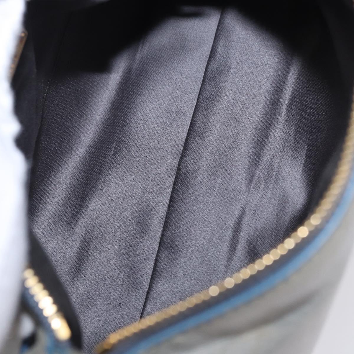 Miu Miu Shoulder Bag Vitellolux Light Blue Gold Auth 202191M