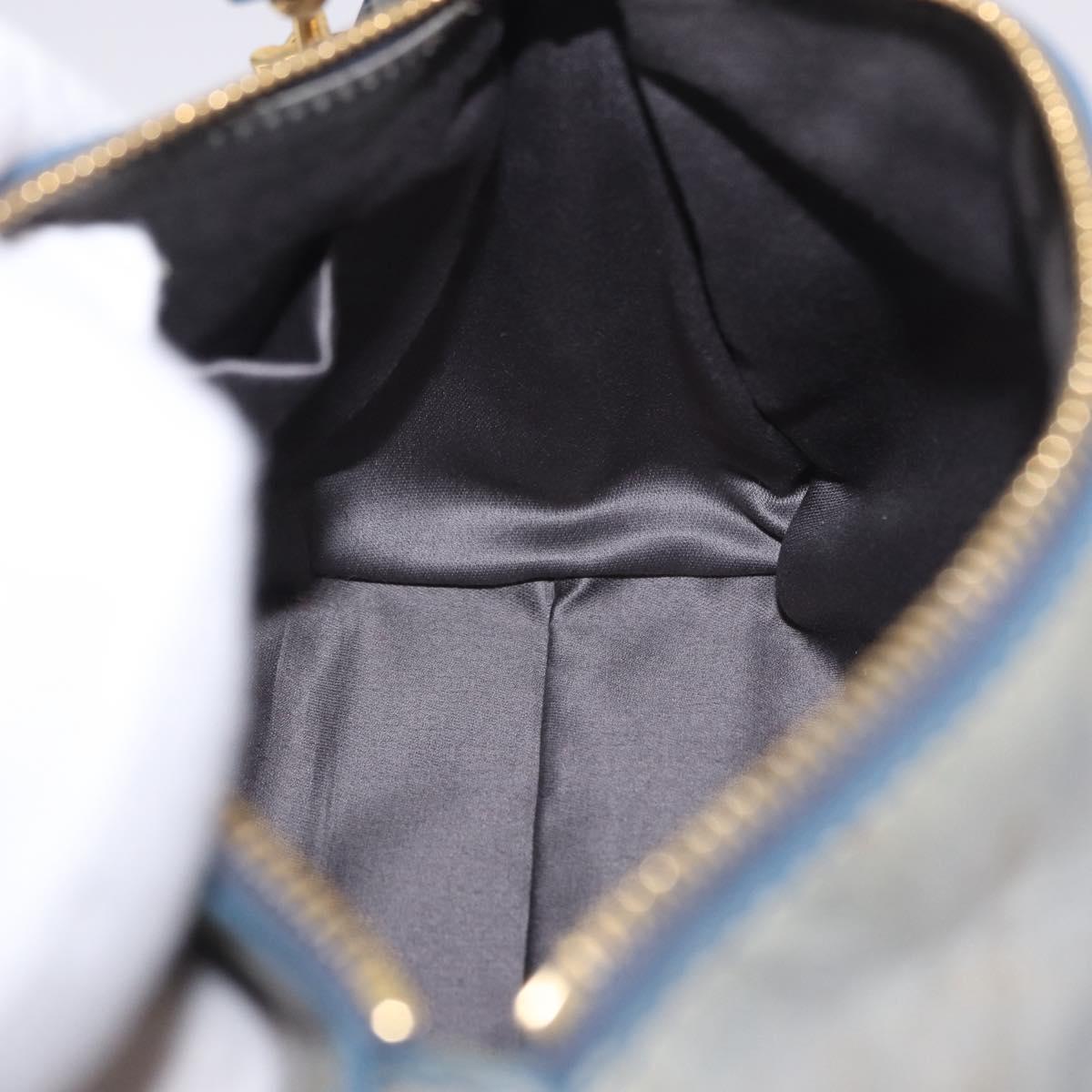Miu Miu Shoulder Bag Vitellolux Light Blue Gold Auth 202191M
