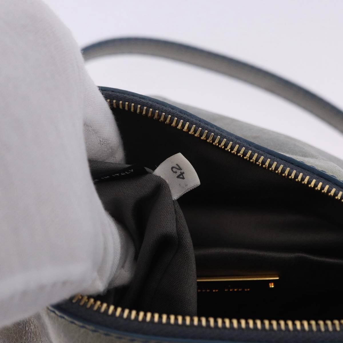 Miu Miu Shoulder Bag Vitellolux Light Blue Gold Auth 202191M