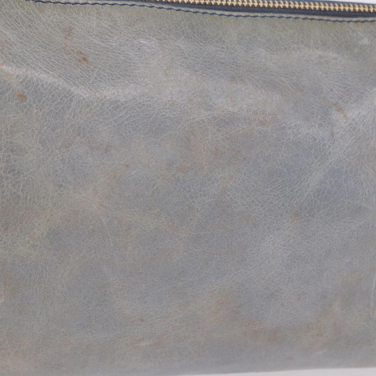 Miu Miu Shoulder Bag Vitellolux Light Blue Gold Auth 202191M