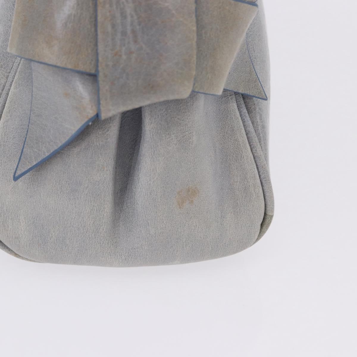Miu Miu Shoulder Bag Vitellolux Light Blue Gold Auth 202191M