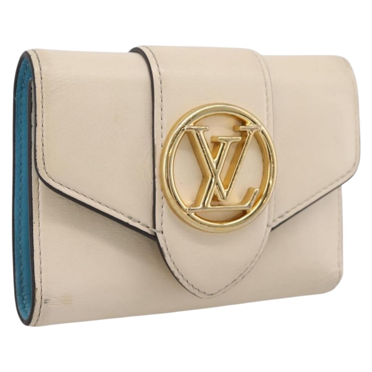LOUIS VUITTON Portefeuille LV Pont Neuf Wallet Leather Ivory M69176 Auth 202193