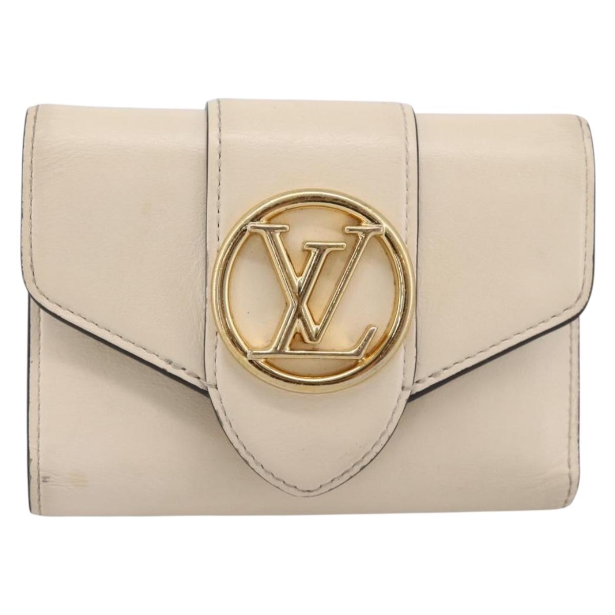 LOUIS VUITTON Portefeuille LV Pont Neuf Wallet Leather Ivory M69176 Auth 202193