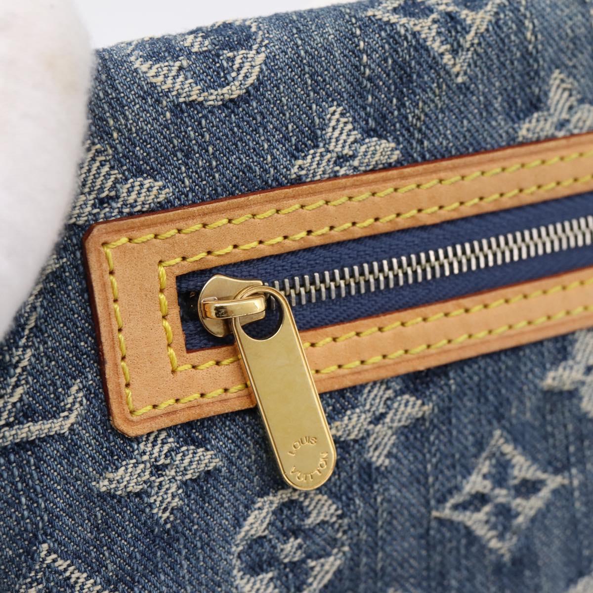 LOUIS VUITTON Monogram Denim Pochette Plat Clutch Bag Blue M95007 Auth 202197V