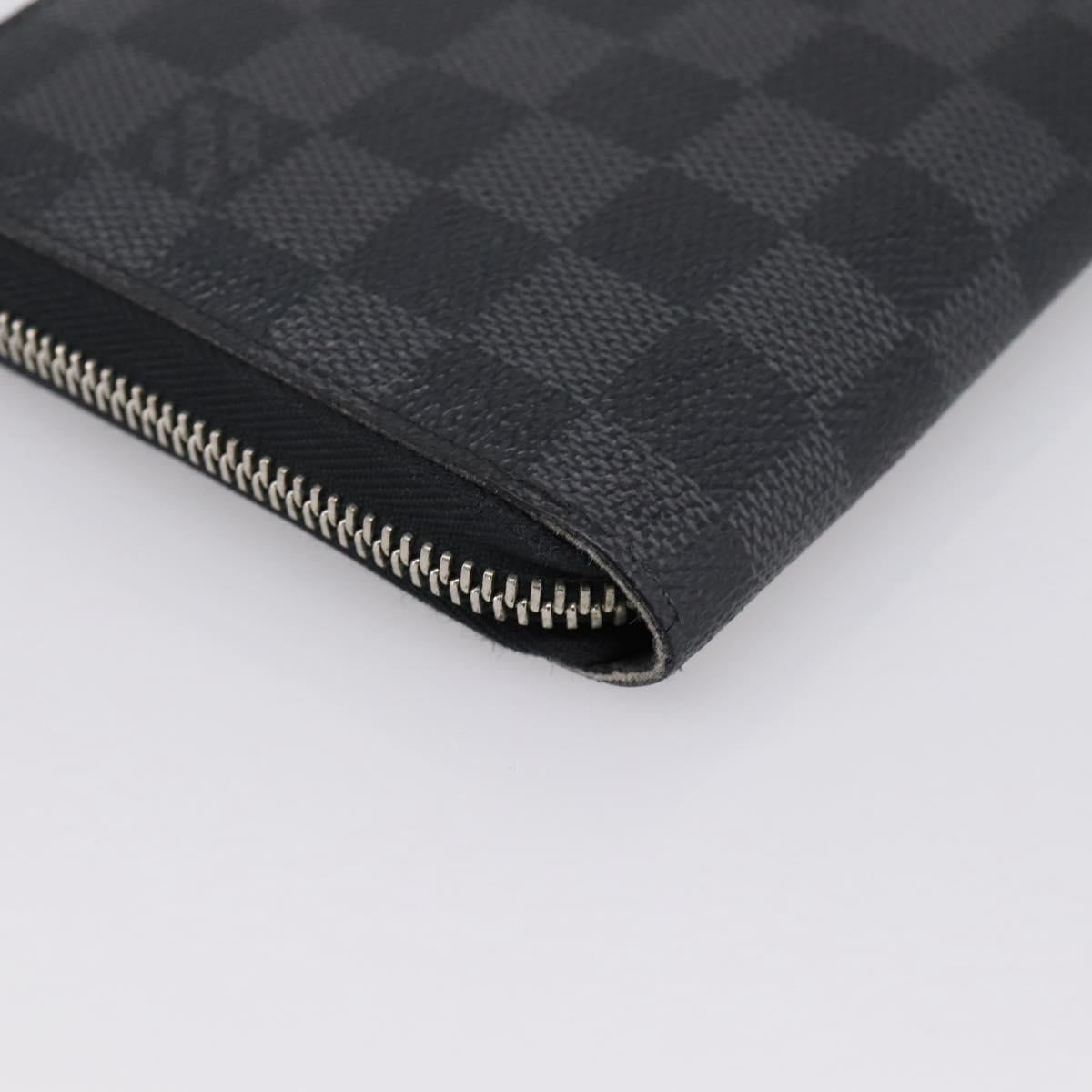 LOUIS VUITTON Damier Graphite Zippy Organizer Long Wallet N63077 LV Auth 202198