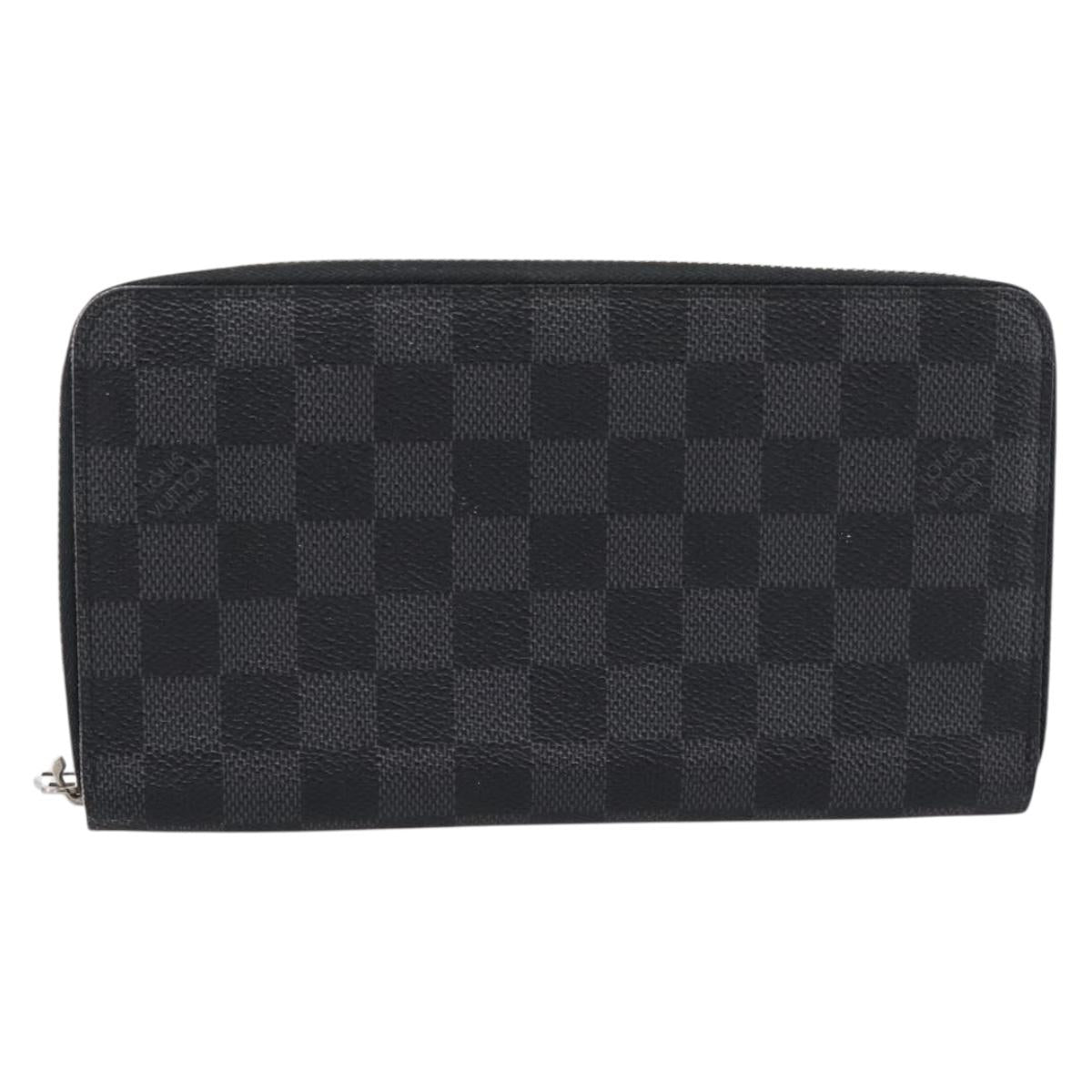 LOUIS VUITTON Damier Graphite Zippy Organizer Long Wallet N63077 LV Auth 202198