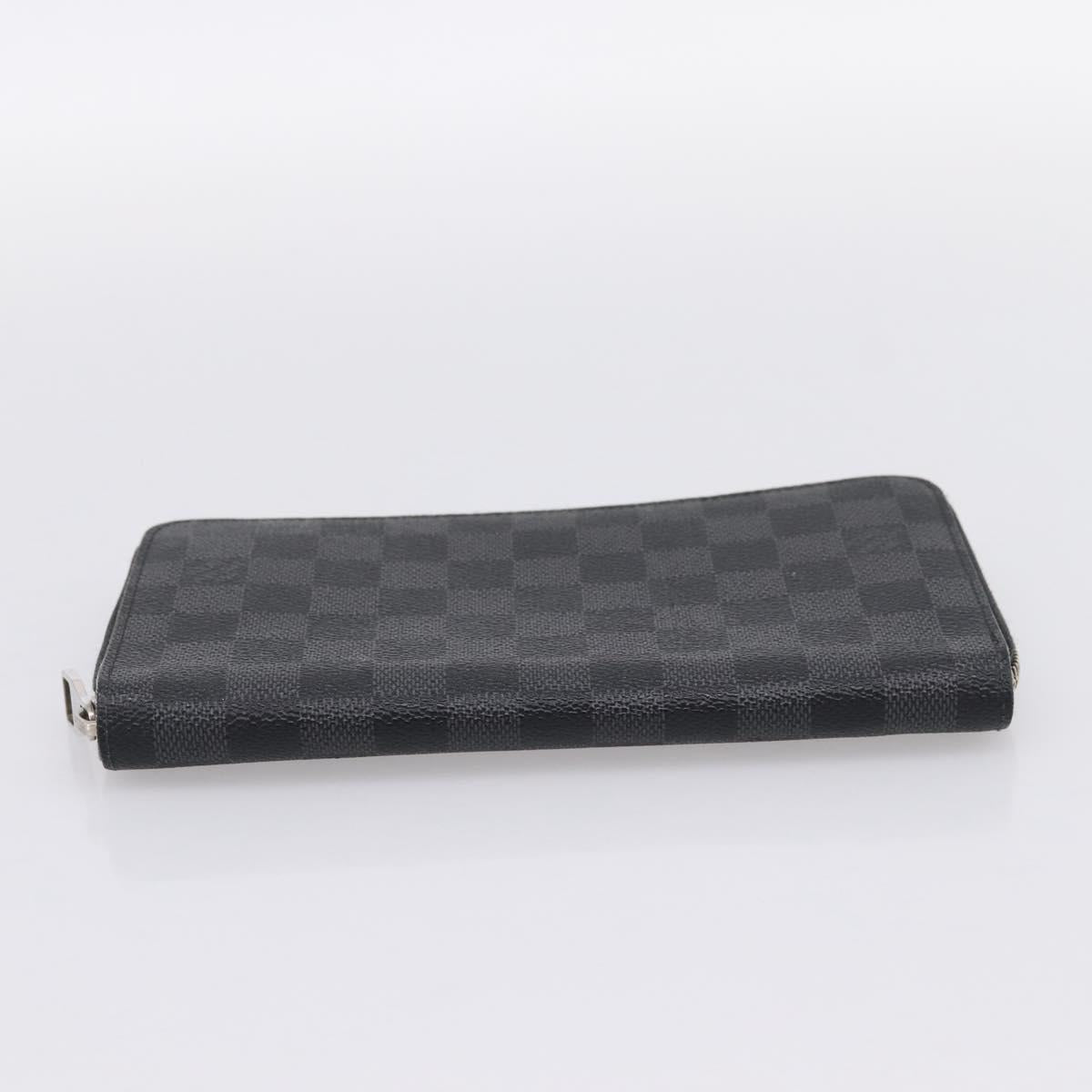 LOUIS VUITTON Damier Graphite Zippy Organizer Long Wallet N63077 LV Auth 202198