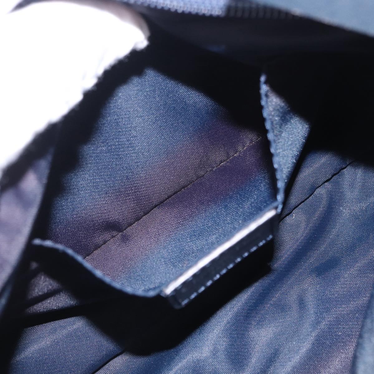 Christian Dior Trotter Canvas Accessory Pouch Navy Silver Auth 202199A