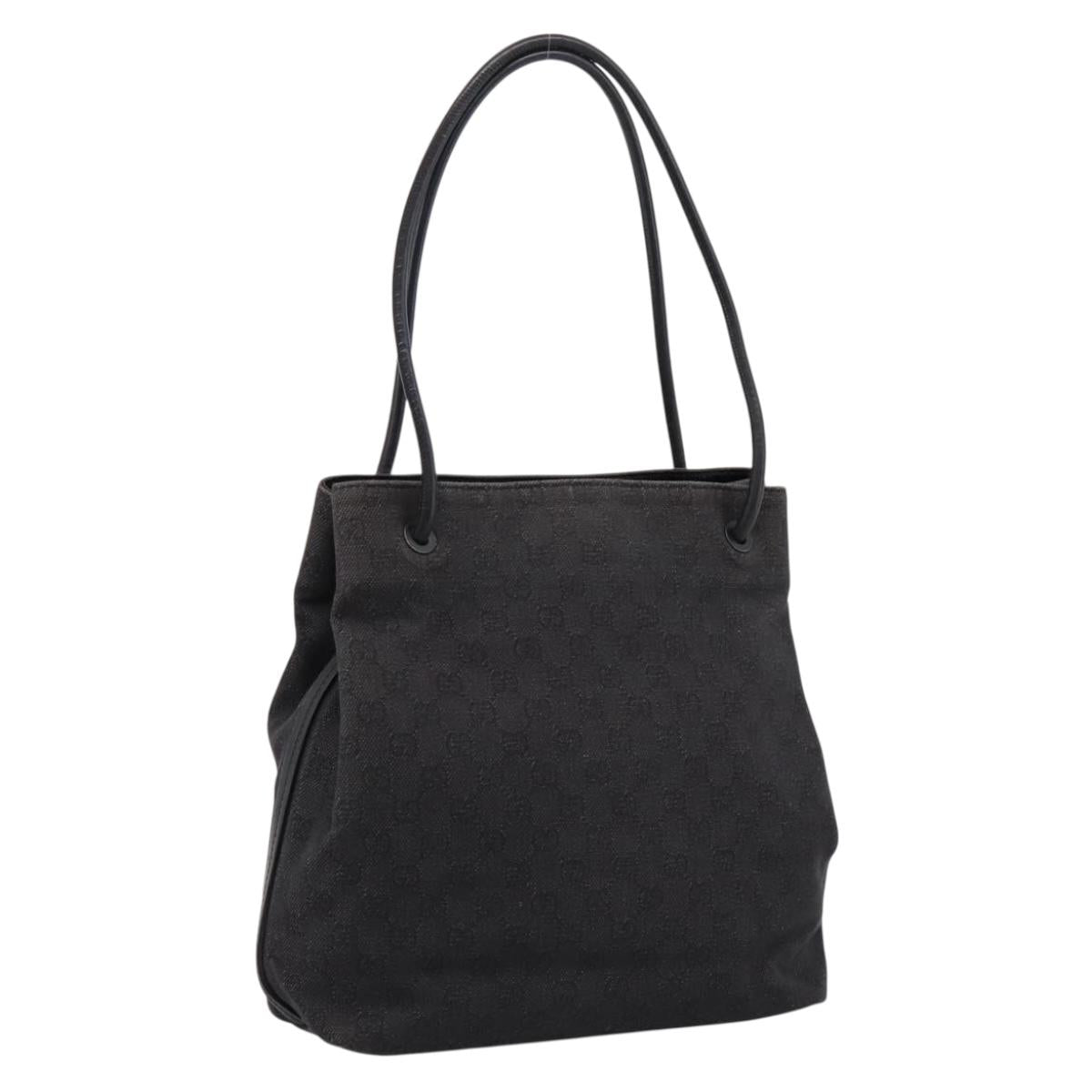 GUCCI GG Canvas Tote Bag Black 101341 Auth 202202