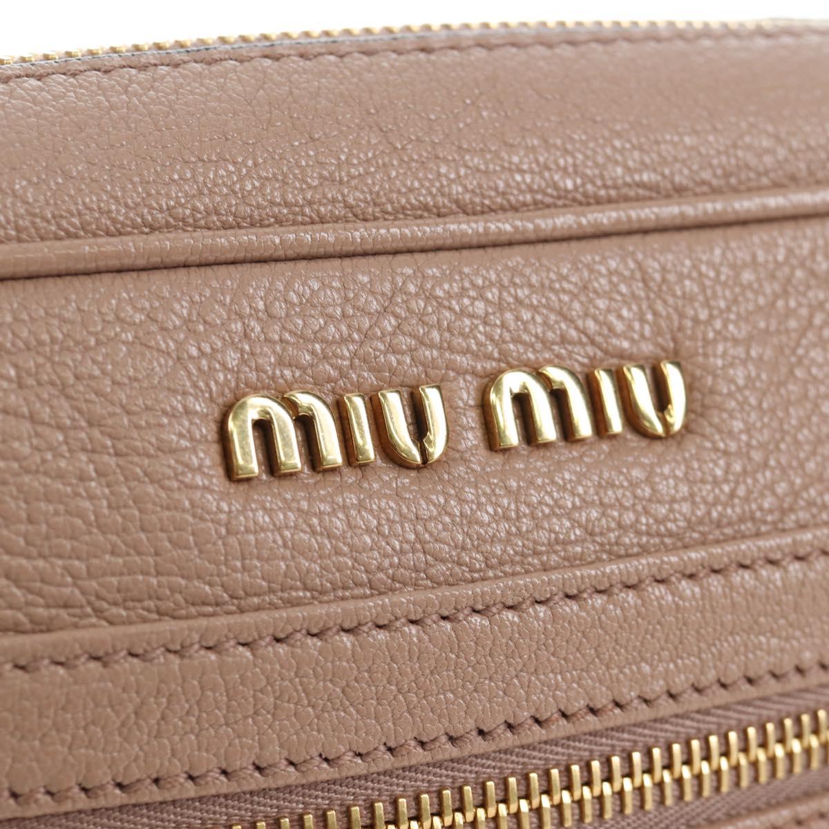 Miu Miu Shoulder Bag Leather 2way Pink Gold Auth 202204M
