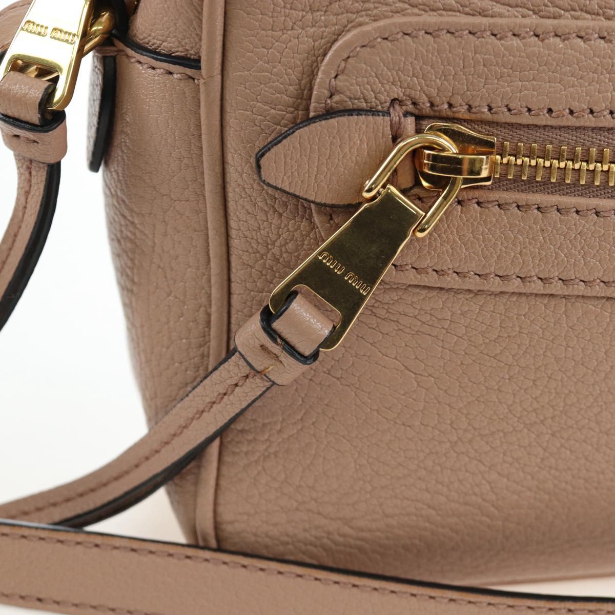Miu Miu Shoulder Bag Leather 2way Pink Gold Auth 202204M