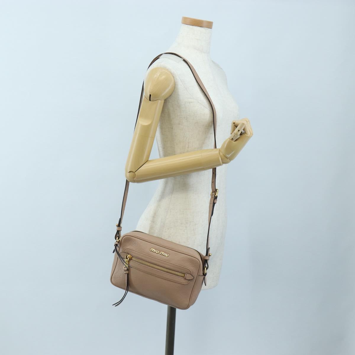 Miu Miu Shoulder Bag Leather 2way Pink Gold Auth 202204M