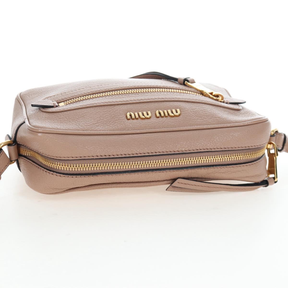 Miu Miu Shoulder Bag Leather 2way Pink Gold Auth 202204M