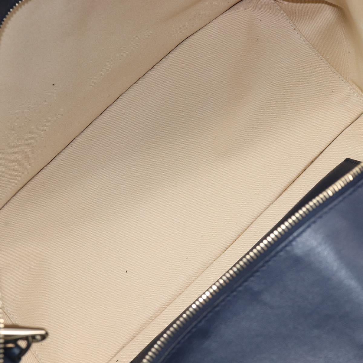 VALENTINO Hand Bag Leather 2way Navy Gold Auth 202206V