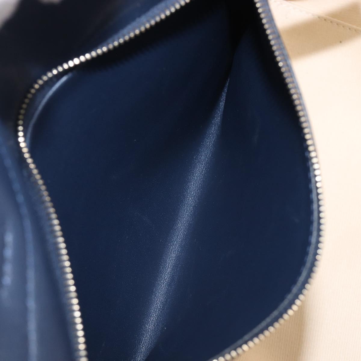 VALENTINO Hand Bag Leather 2way Navy Gold Auth 202206V