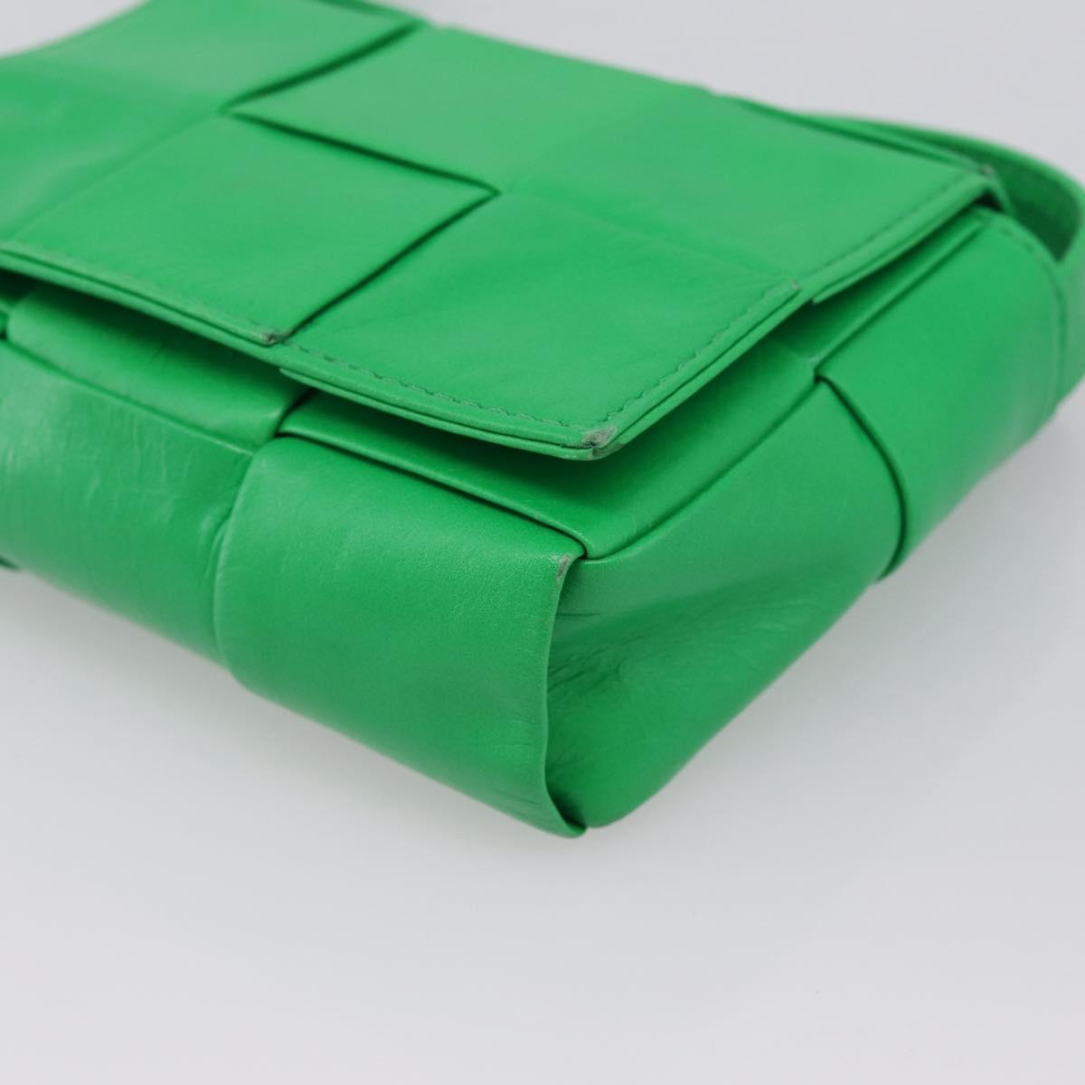BOTTEGA VENETA MAXI INTRECCIATO Candy Shoulder Bag Leather Green Auth 202207A