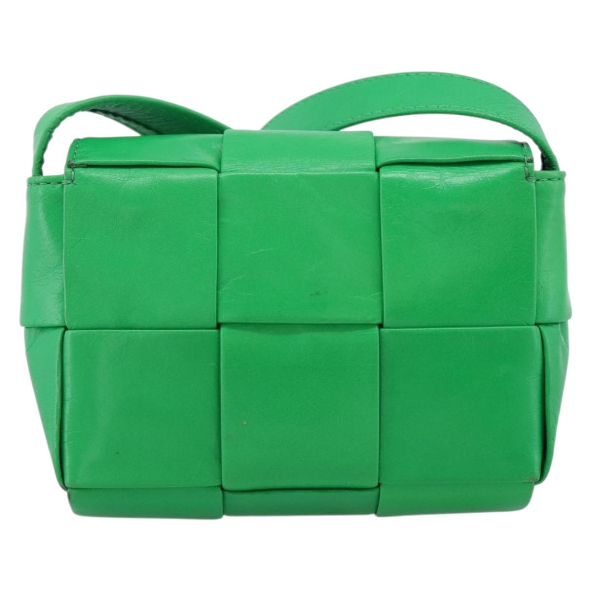 BOTTEGA VENETA MAXI INTRECCIATO Candy Shoulder Bag Leather Green Auth 202207A