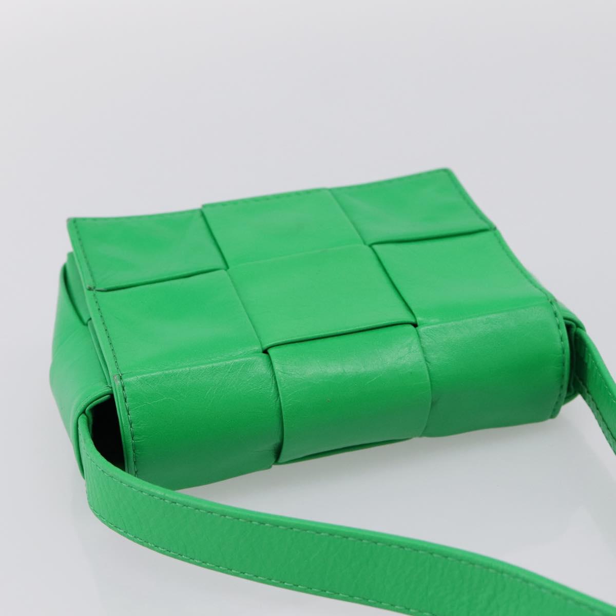 BOTTEGA VENETA MAXI INTRECCIATO Candy Shoulder Bag Leather Green Auth 202207A