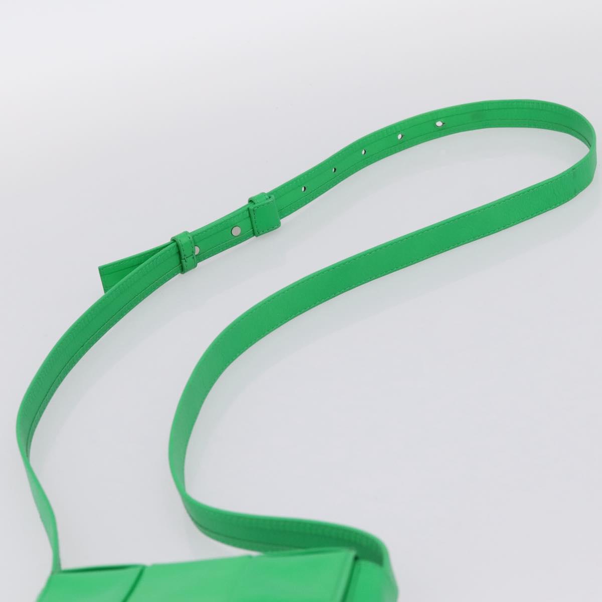 BOTTEGA VENETA MAXI INTRECCIATO Candy Shoulder Bag Leather Green Auth 202207A