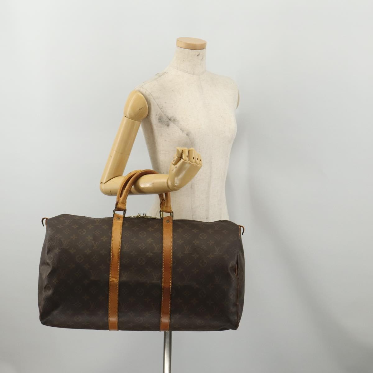 LOUIS VUITTON Monogram Keepall 50 Boston Bag M41426 LV Auth 202210