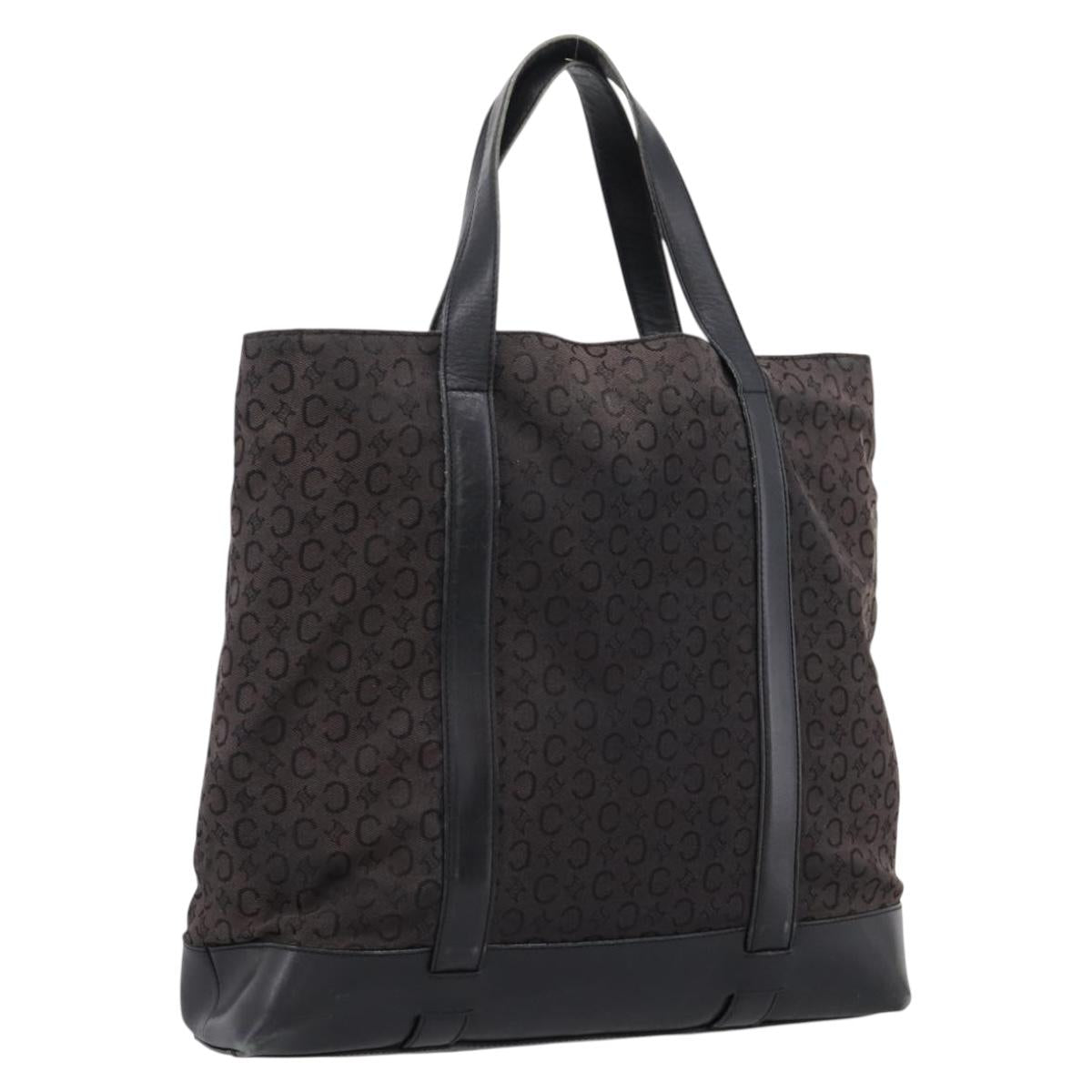 CELINE C Macadam Tote Bag Canvas Black Auth 202213