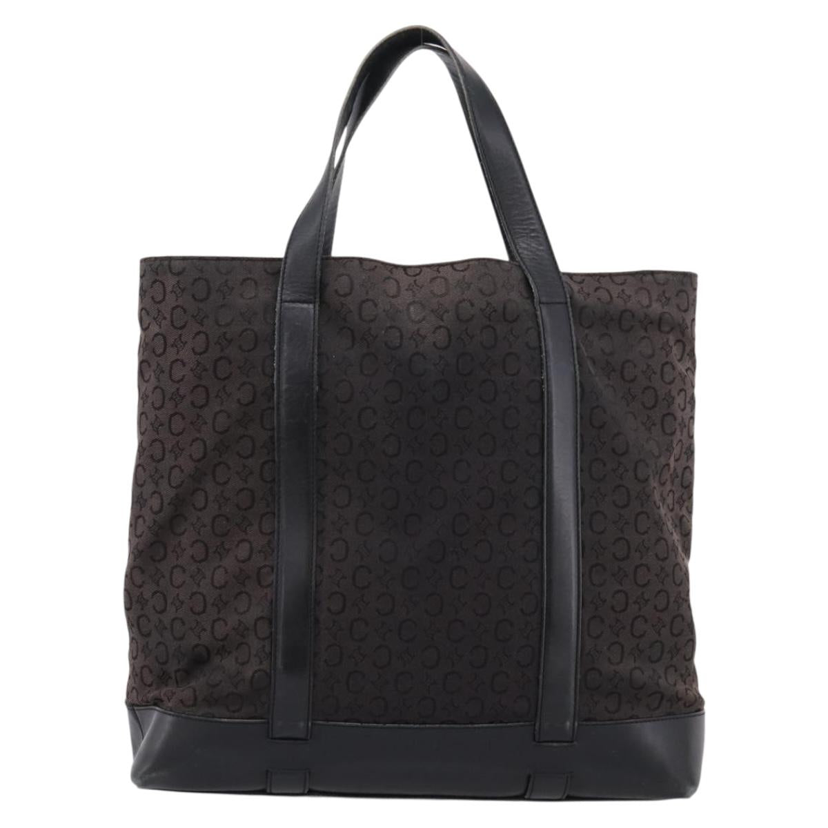 CELINE C Macadam Tote Bag Canvas Black Auth 202213