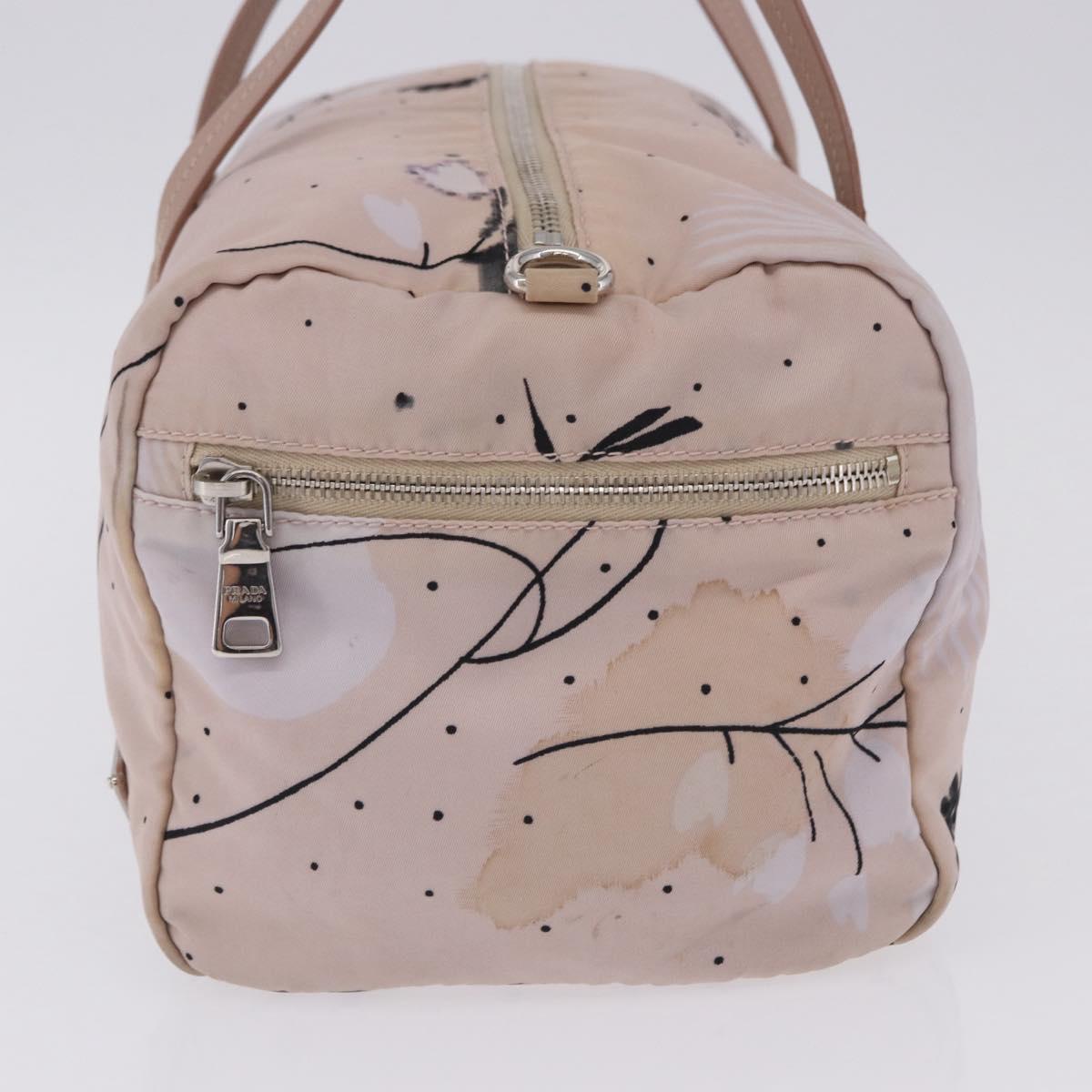 PRADA Tote Bag Nylon Pink Silver Auth 202215
