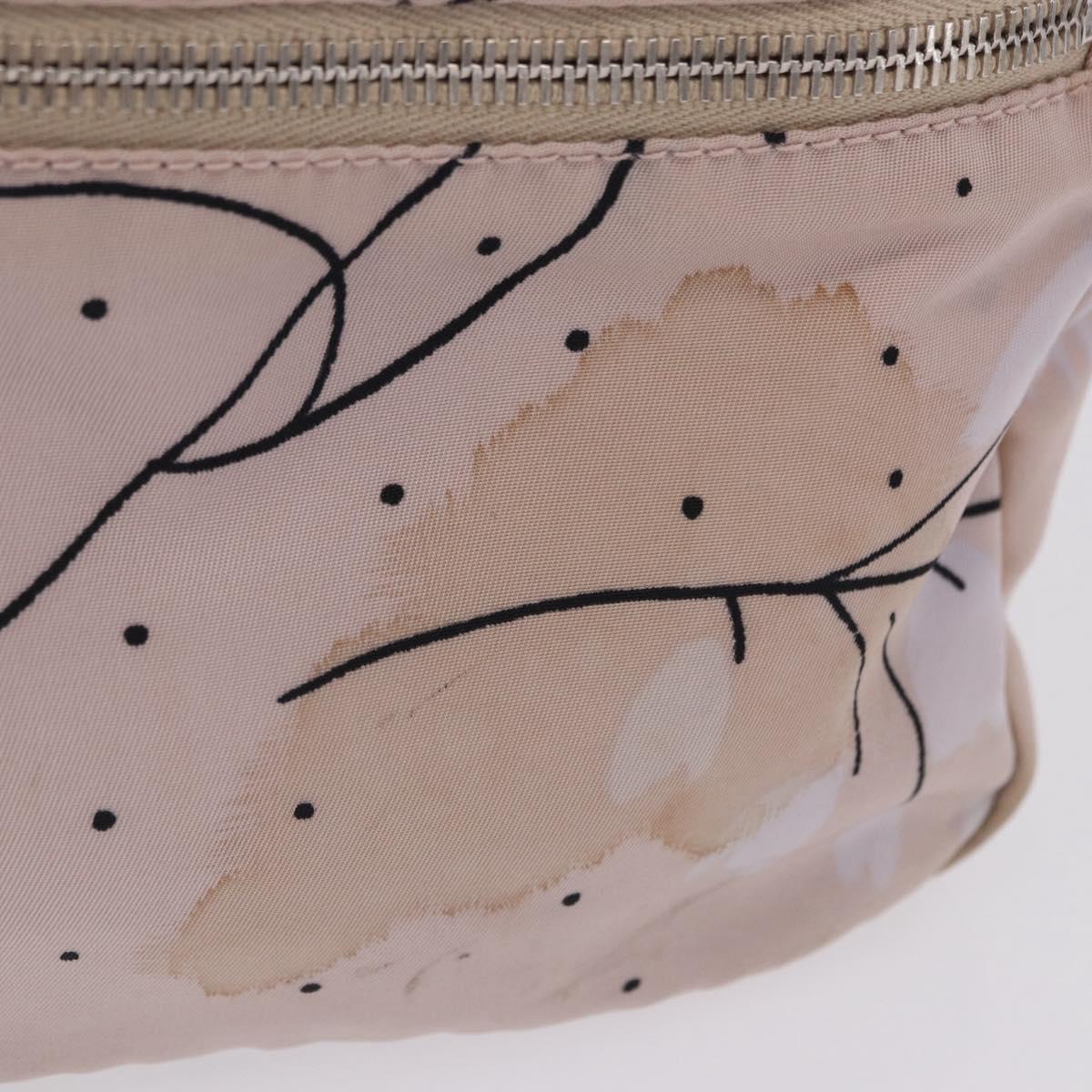 PRADA Tote Bag Nylon Pink Silver Auth 202215