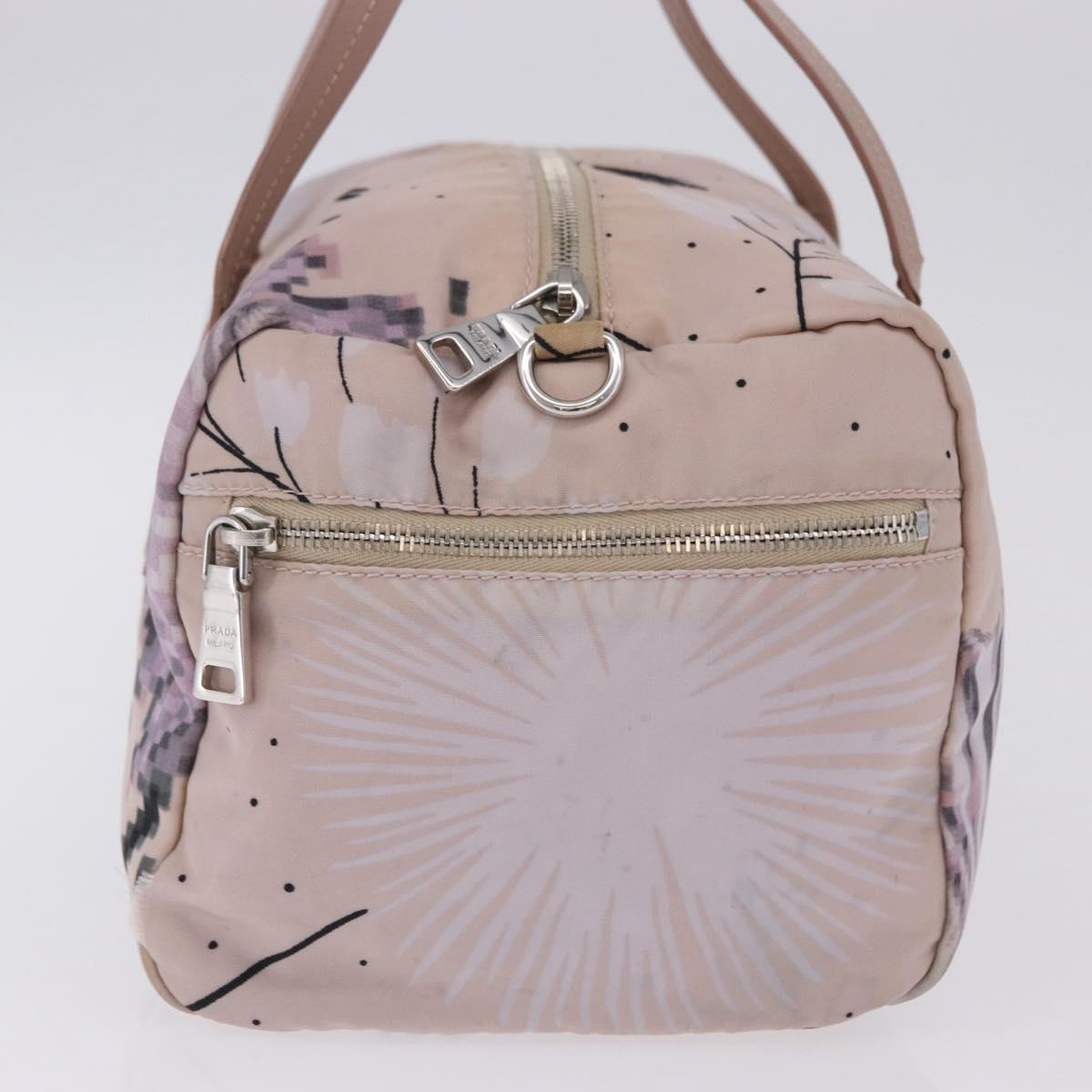 PRADA Tote Bag Nylon Pink Silver Auth 202215