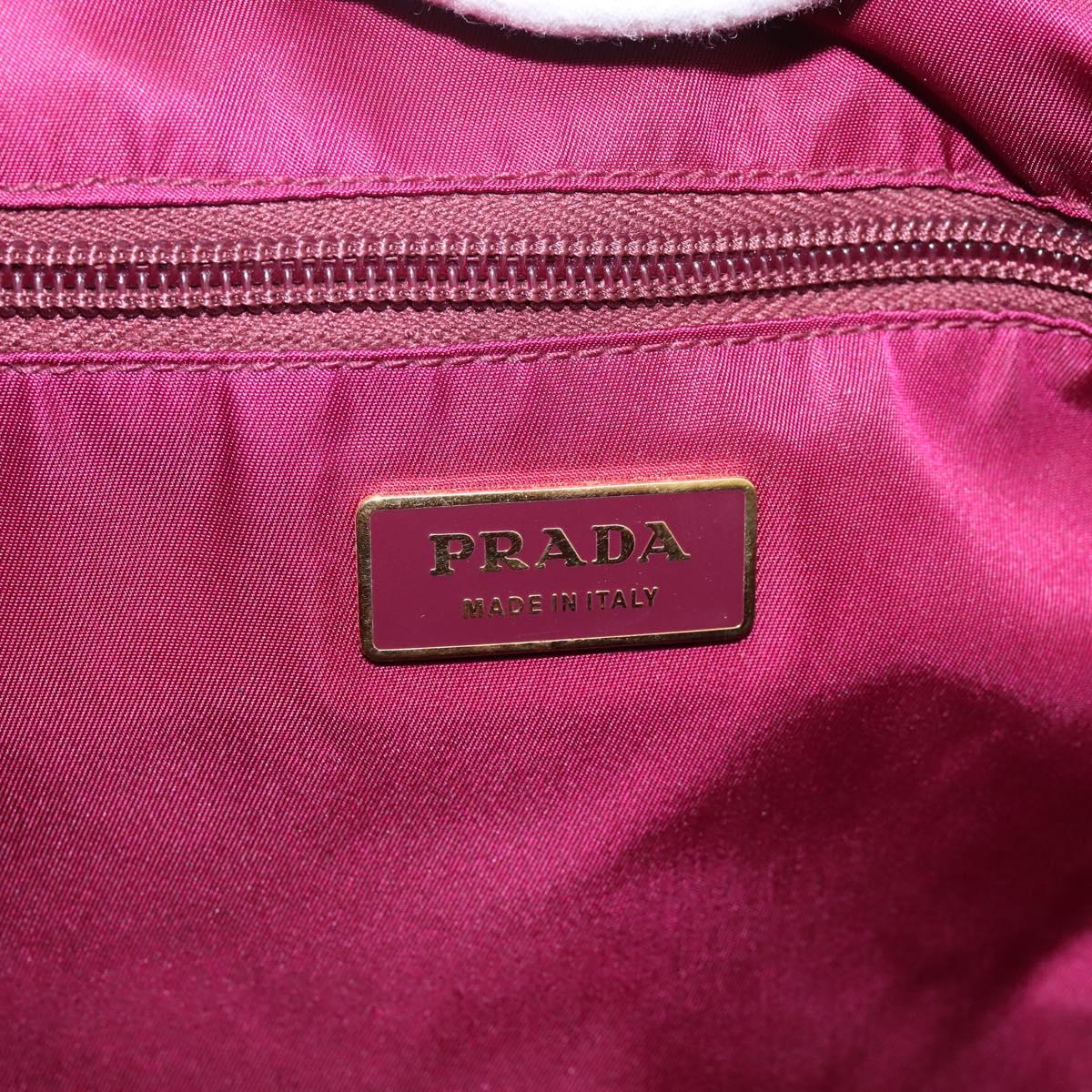 PRADA Tote Bag Nylon Purple Gold Tone Auth 202217A
