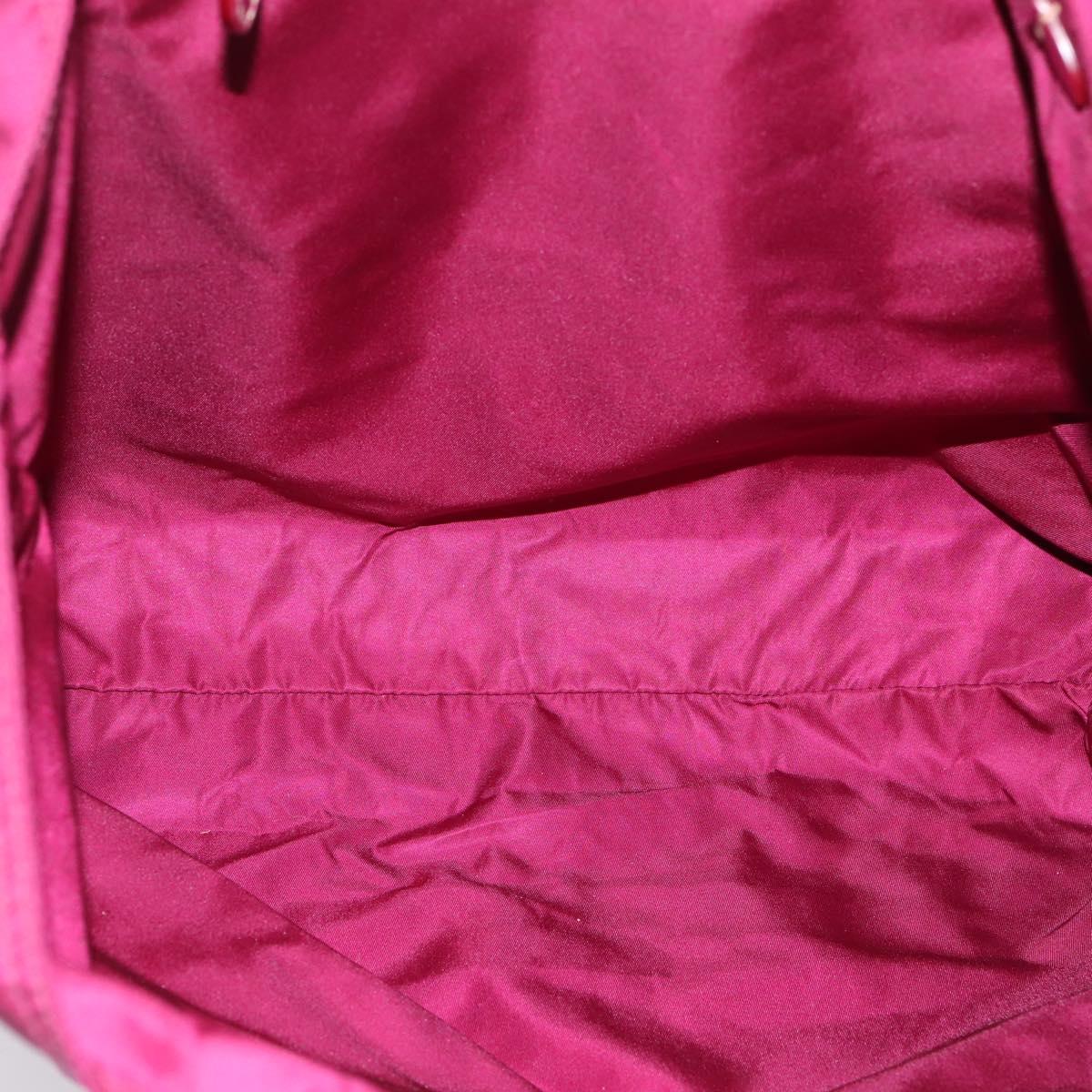 PRADA Tote Bag Nylon Purple Gold Tone Auth 202217A